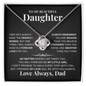 To My Daughter Love Knot Necklace