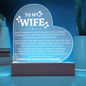 To My Wife Heart Plaque