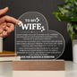 To My Wife Heart Plaque