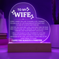 To My Wife Heart Plaque