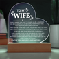 To My Wife Heart Plaque