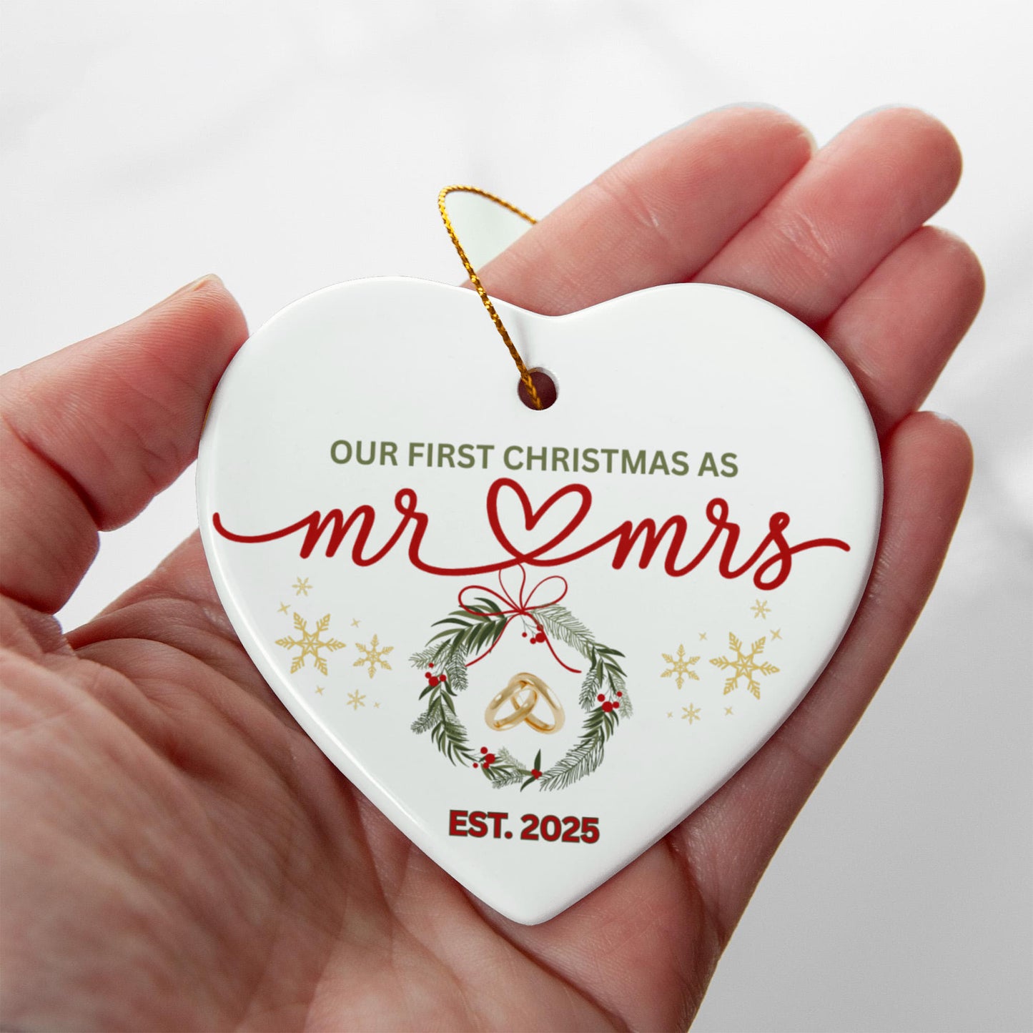 Mr & Mrs 2025 Ornament – Our First Christmas Together