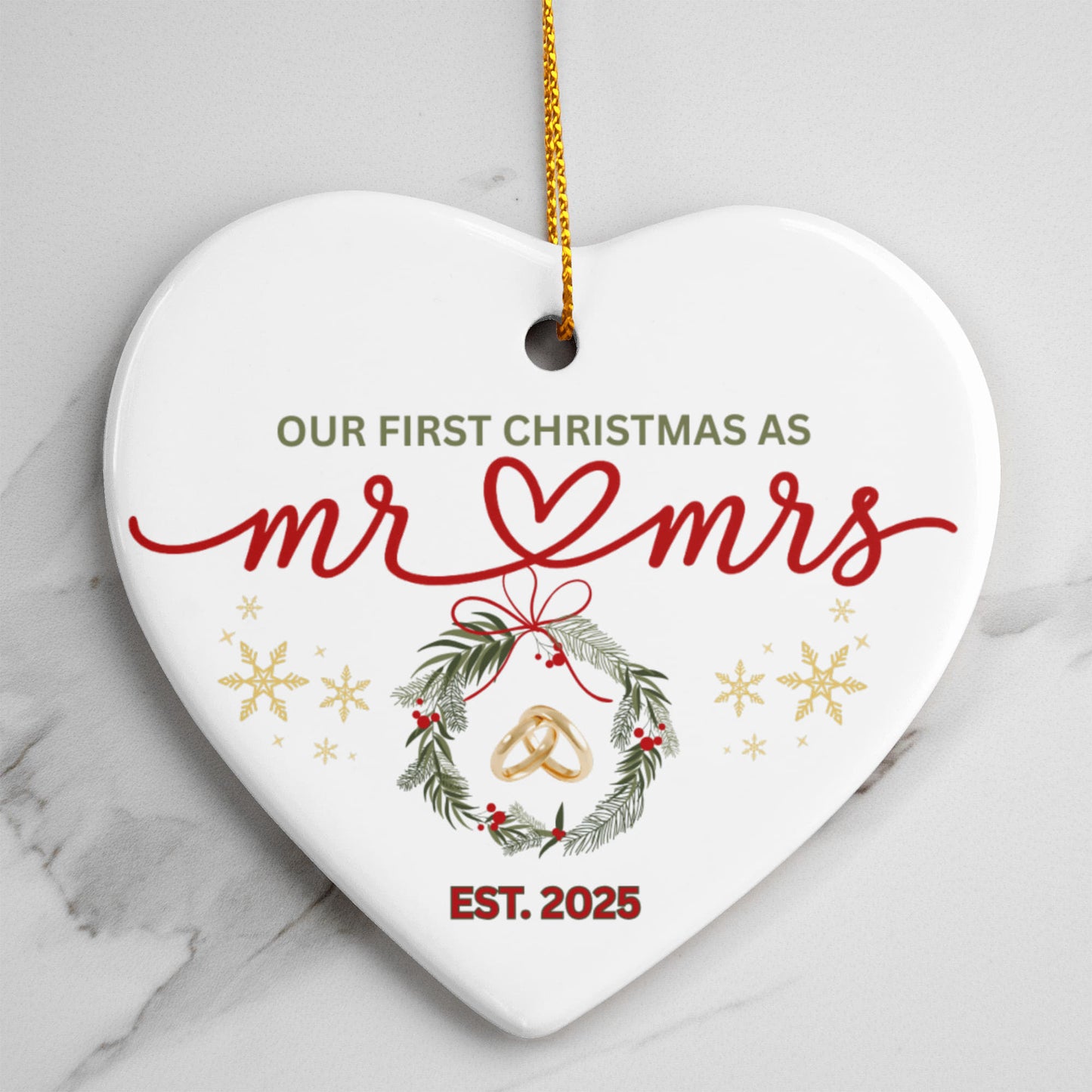Mr & Mrs 2025 Ornament – Our First Christmas Together