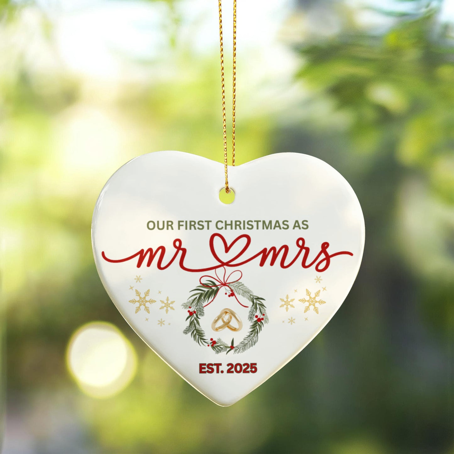 Mr & Mrs 2025 Ornament – Our First Christmas Together